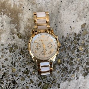 Michael Kors gold and white watch